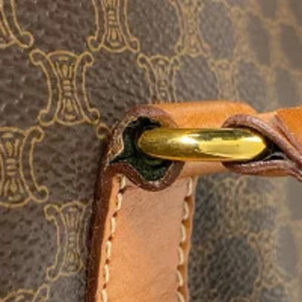 Celine tote Macadam brown shoulder canvas bag - Picture 4 of 5